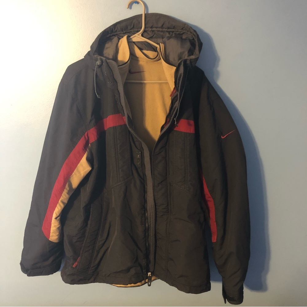 Vintage 2000s Nike 2 and 1 windbreaker jacket with fleece jacket